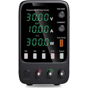 Voeding - Omvormer - Regelbare spanningsregelaar - Voor telefoonreparatie - Gereguleerde labtafel - 30V 220V - 10A - DC-voedingen - Zwart