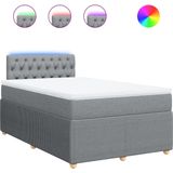 vidaXL - Boxspring - met - matras - stof - lichtgrijs - 120x190 - cm