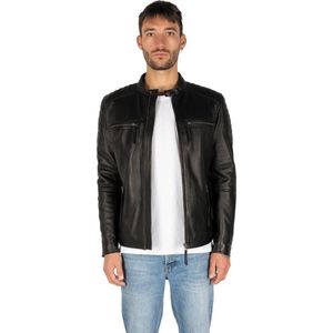 Harrisson Luxe Leren Jas - Heren Leren Jas in Zwart - Biker Jas Heritage - Zwart - Maat XL