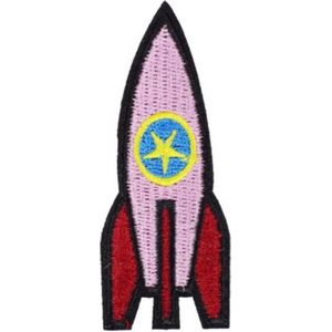 Strijk Embleem 'Raket Ruimte Space- Stof Applicatie - Geborduurd - Kleding - Badges - Schooltas - Strijkletters - Patches - Iron On - Glue