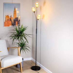 Minimalistische staande lamp, 3-lichts - Guld