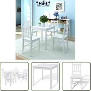 vidaXL Houten Eethoek - Eetkamerset - 5-delige Eetkamerset grenenhout - Eettafel - Eetkamerstoelen - Grenenhout Meubilair