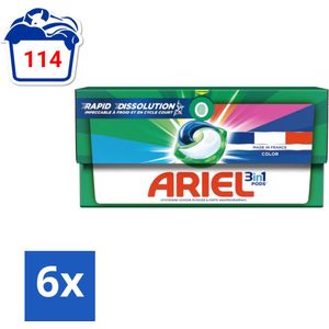 Ariel Color - Wasmiddelcapsules - 3in1 Pods - Gekleurde Was - 19 Wasbeurten - Voordeelverpakking - 6 stuks