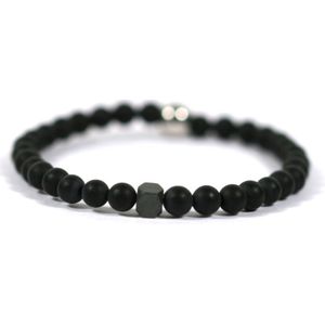 Kinderarmband edelsteen matte onyx 4mm - Ibizamen KIDS 16cm