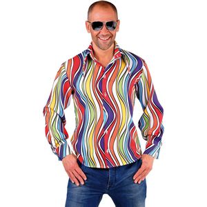 Magic Design Verkleedblouse Rainbow Waves Polyester Maat Xxl