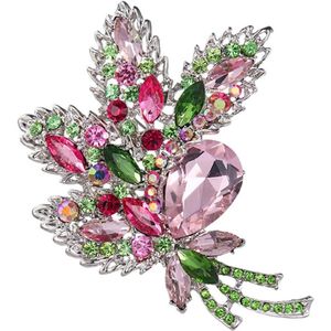 Allecto Plus - Sierlijke bloem broche met strass voor dames - Vintage stijl - Verjaardag cadeau - Kleding accessoire voor elegantie
