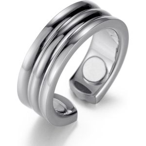 MAGNETOX - Helende Ring 'Sarah' - Magneet Ring - Gezondheidsring - Magnetische Ring - Roestvrijstaal (RVS) - Zilver - Dames - 50mm