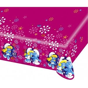 De smurfen - tafelkleed smurfin - (180x120 cm) - versiering - Themafeest versiering - plastic