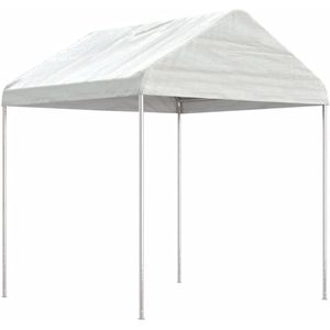 vidaXL Prieel met dak 11,15x2,28x2,69 m polyetheen wit - Prieel - Priëlen - Pergola - Paviljoen
