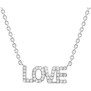 Juwelier Zwartevalk zilveren (gerhodineerd) LOVE ketting - 25.291