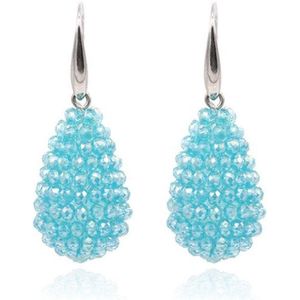 Cilla Jewels Druppel oorhangers Kristal Turquoise