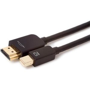 Techlink Mini DP/HDMI, 2.0m 2m mini DisplayPort HDMI Zwart