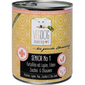 VegDog Senior - Natvoer - 800gr - Veganistisch hondenvoer - Hypoallergeen - Gezond - Duurzaam