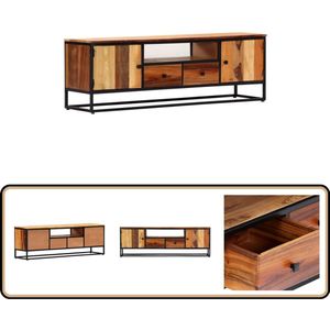 vidaXL Tv-meubel - 120x30x40 cm - Gerecycled hout & staal Tv-meubels - Tv-kast - Vintage Meubelen - Industriële Meubelen - Hergebruikte Meubelen
