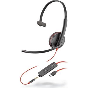 POLY Blackwire C3215 Headset Bedraad Hoofdband Kantoor/callcenter USB Type-C Zwart