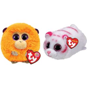 Ty - Knuffel - Teeny Puffies - Coconut Monkey & Tabor Tiger