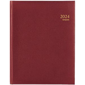 Brepols Bureau-agenda 2024 - TIMING - LIMA - Weekoverzicht - Bordeaux - 17,2 x 22 cm