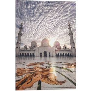 WallClassics - Vlag - Moskee in Abu Dhabi - Sjeik Zayed Moskee - 40x60 cm Foto op Polyester Vlag