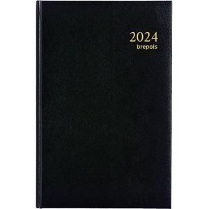 Brepols Agenda 2024 • Minister • Uitgestanste maandtabs • Lima Kunstleder • 14,8 x 21 cm • Zwart