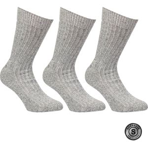 Sorprese Noorse Sokken - 3 Paar - Maat 46-47 - Grijs - Wollen Sokken - Warme Sokken - Werksokken - Cadeau
