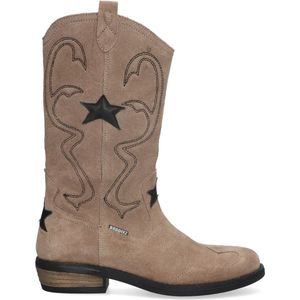 Braqeez 424739-408 Meisjes Cowboy Boots - Taupe - Suède - Ritssluiting