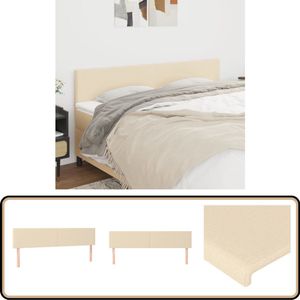 vidaXL Hoofdborden - 2 st - 90x5x78/88 cm - Crème Hoofd Bord - Hoofdborden - Beddecoratie - Creme Kleur - Stof