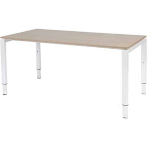 Verstelbaar Bureau - Domino 160x80 Havana Kersen - wit frame