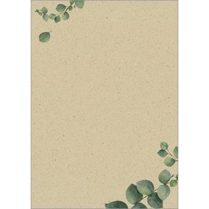 Sigel designpapier - A4 - motief Eucalyptus - tweezijdig - gras papier 100g - 100 vel - SI-DP615
