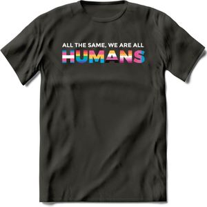 All The Same | Pride T-Shirt | Grappig LHBTIQ+ / LGBTQ / Gay / Homo / Lesbi Cadeau Shirt | Dames - Heren - Unisex | Tshirt Kleding Kado | - Donker Grijs - XXL