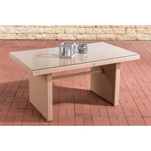 In And OutdoorMatch tuintafel Johann - tuintafel kunststof - tuintafels - tafel - Glazen tafel - 66 x 137 x 79 cm