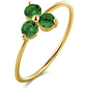 14KY ring with green cz