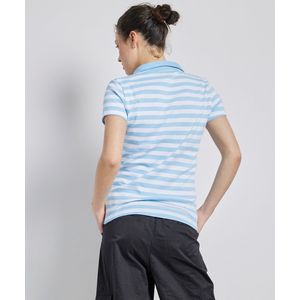 terStal Pescara - Dames / Volwassenen Basic Gestreepte Poloshirt - L - Lichtblauw