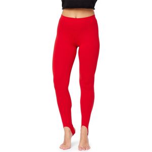 Bellivalini Dames Thermische Legging met Stijgbeugels - Sport - Vrijetijdsbroek - Lang - Sporbroek - BLV-BLV50-321-LE - Rood - XXL