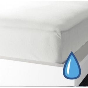 Waterdicht Hoeslaken voor matras-Anti bacterieel-Rondom Elastiek+40cm Hoekhoogte+200x220cm+2persoons Lits-jumeaux-  Wit