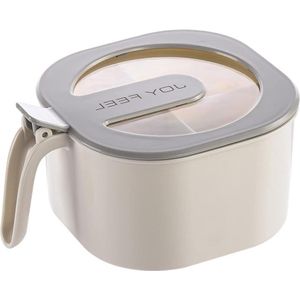 Zout en Peper Shaker Grid Kruiden Doos 4 Grids - Camping Travel Spice Kit voor Thuis Keuken Koken en BBQ (Wit)