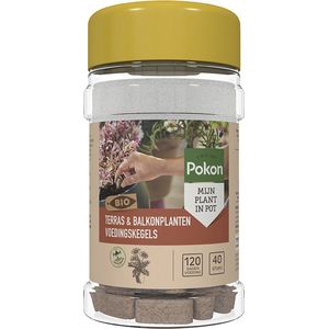 Pokon Bio Voedingskegels voor Terras- & Balkonplanten - 40 stuks - 120 dagen voeding - Biologische Plantenvoeding