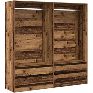 vidaXL - Kledingkast - 100x50x200 - cm - bewerkt - hout - oud - hout