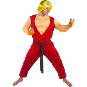 FUNIDELIA Ken kostuum- Street Fighter voor mannen - Maat: S - Rood