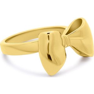 Silventi 9LA-20033-54-S Zilveren Ring met Strikje - Strik - 10x17mm - Maat 54 - Zilver - Verguld/Goud op Zilver