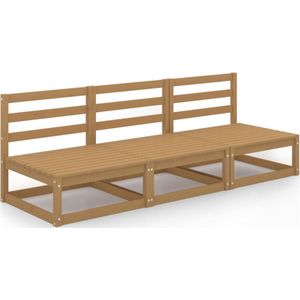 vidaXL Tuinbank 3-zits massief grenenhout honingbruin Tuinbank - Lounge Bank - Houten Bank - Grenenhouten Bank - Outdoor Furniture - Buitentijdbank - Relaxstoel