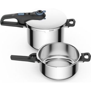 Tefal P2584301 Secure Trendy Snelkookpannen 2-delige set 4L + 6L