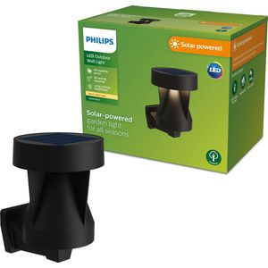 Philips Avery wandlamp - Solar buitenlamp - Warm wit licht; 2700K - Zwart - Zonne-energie