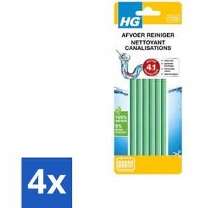 HG - Afvoerreiniger Sticks - Voorkomt Verstopping - Biologisch Afbreekbaar - 6 Sticks - Voordeelverpakking - 4 stuks