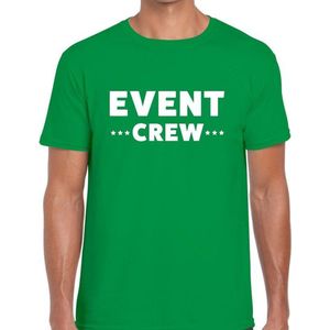 Event crew tekst t-shirt groene heren - evenementen staff / personeel shirt M