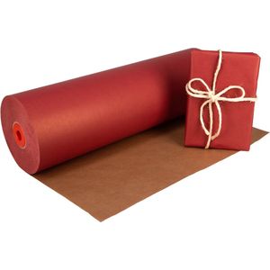 Kraftpapier op rol 59 cm x 400 meter 50 gram/m2 bordeaux rood