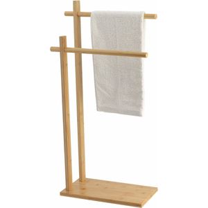 Tendance Handdoeken ophangrek/houder - badkamer - bamboe hout - 40 x 21 x 84 cm - naturel