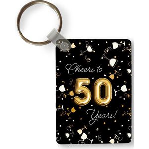 Sleutelhanger - Verjaardag - 50 Jaar versiering - Goud - Uitdeelcadeautjes - Plastic