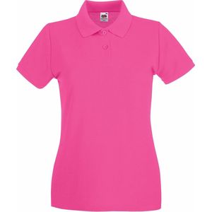 Fruit Of The Loom Vrouwen Dames-Fit Premium Poloshirt Met Korte Mouwen (Fuchsia)