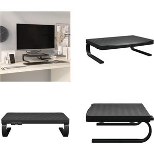 vidaXL Monitorstandaard 37x28x11,5 cm zwart - Monitorstandaard - Monitorstandaards - Monitor Standaard - Computerstandaard