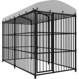 vidaXL - Hondenkennel - voor - buiten - met - dak - 300x150x210 - cm